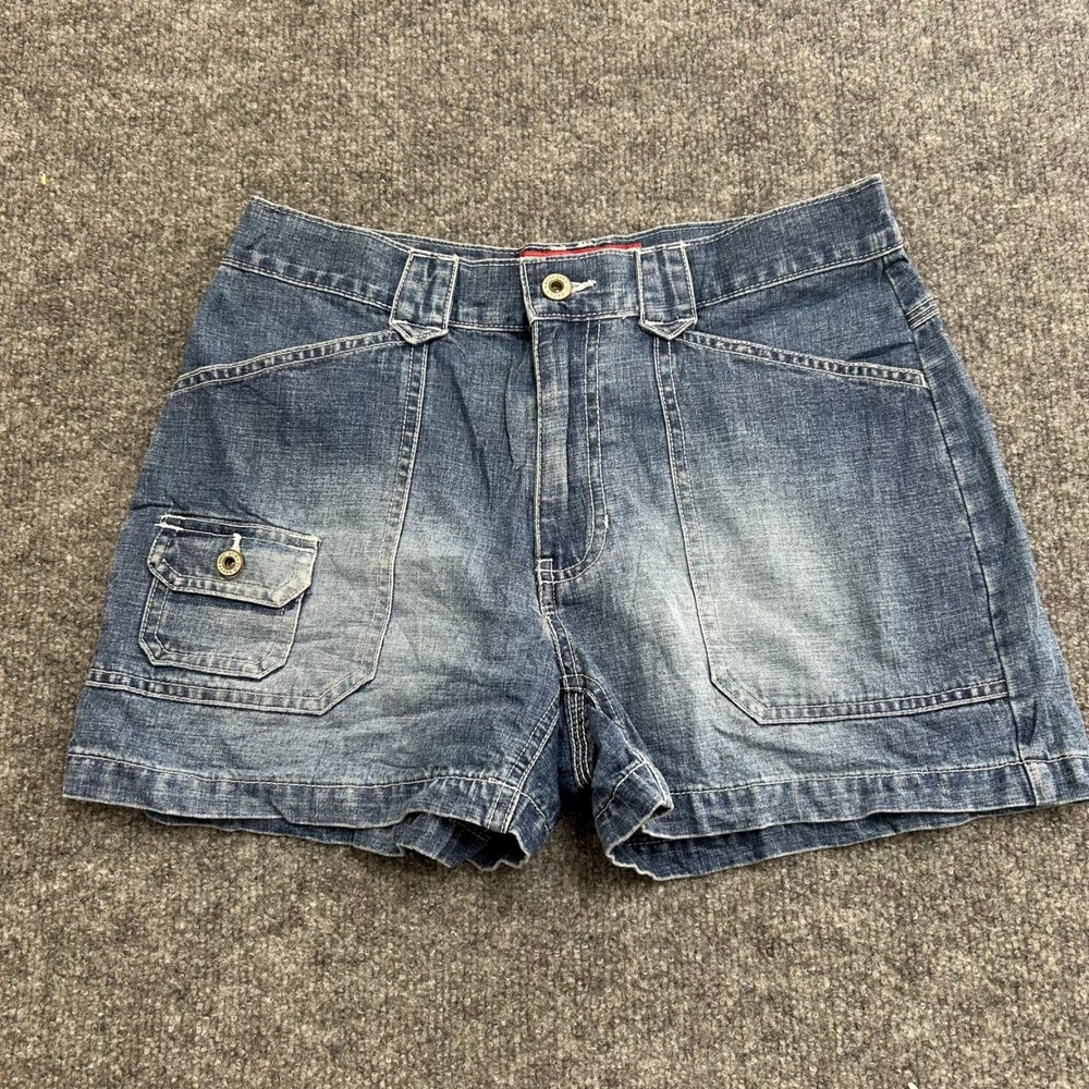 Old Navy Denim Shorts Womens Size 4 Cargo Y2K Cotton Utility Casual Mid Rise